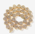 Iced out gold heart necklace