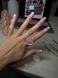 Pink heart ring